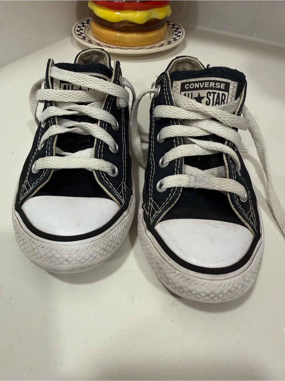 Unisex Converse Kids Black and White Low Top Sneakers